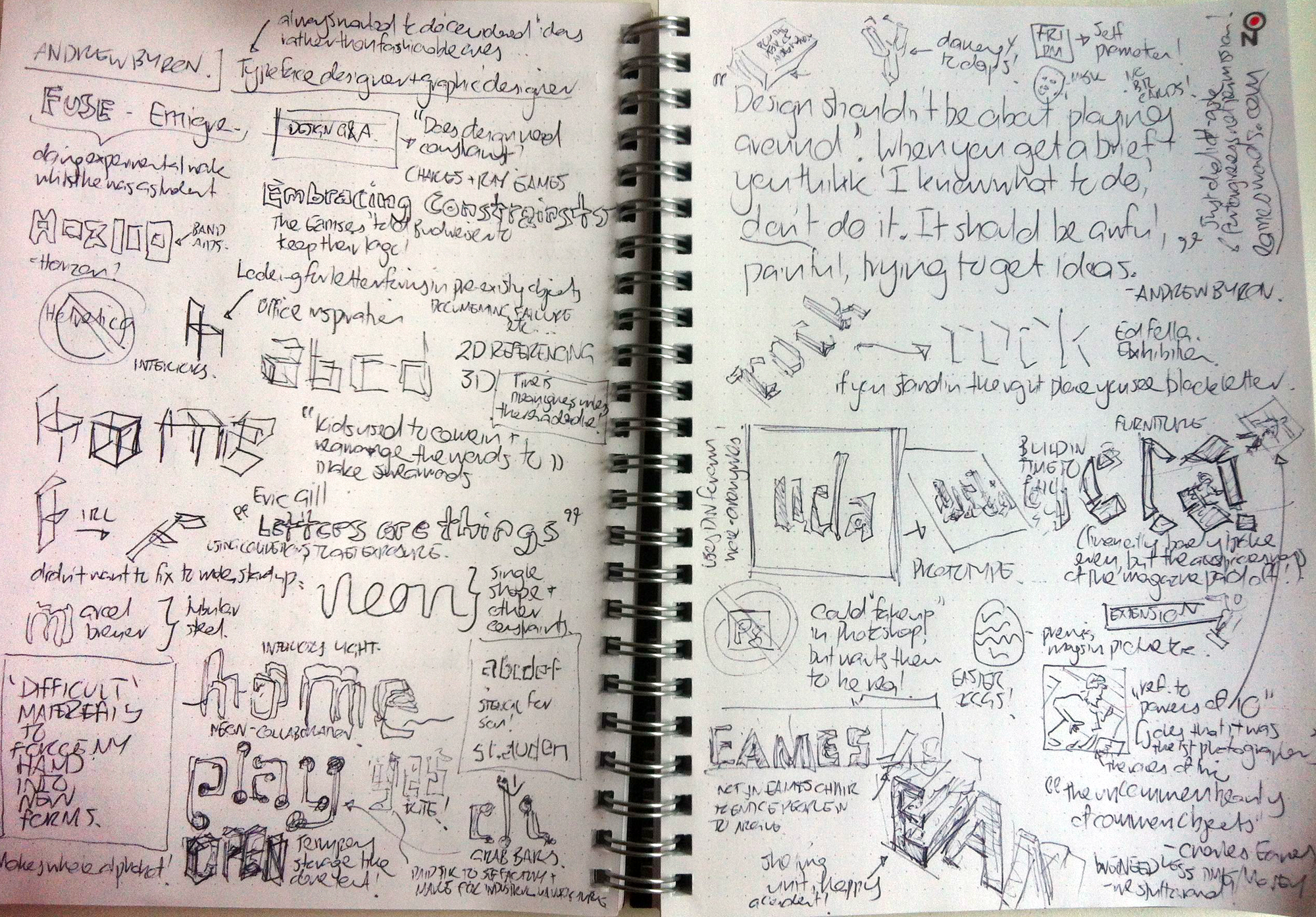 Sketch notes of Andrew Byrom